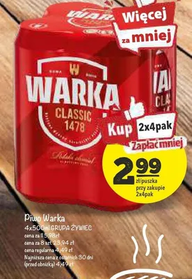 Piwo Warka Classic 1478 promocja w Arhelan