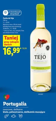 Wino Cacho do Tejo białe półwytrawne delikatnie musujące portugalskie promocja w Lidl