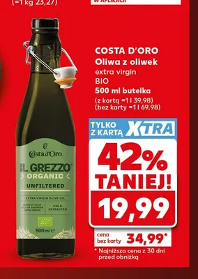 Oliwa z oliwek extra virgin BIO Costa d'Oro promocja w Kaufland