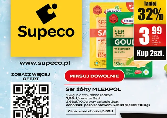 Ser żółty w plastrach promocja w Supeco