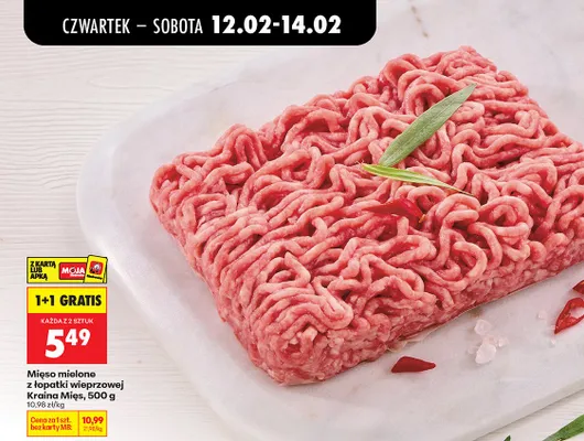 Mięso mielone z łopatki wieprzowej promocja w Biedronka