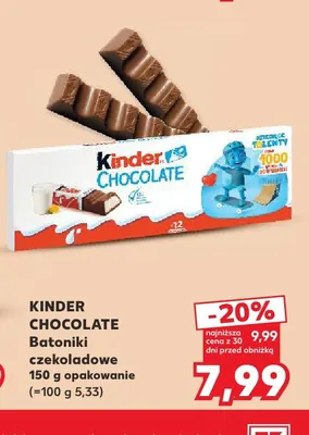 Batoniki czekoladowe Kinder Chocolate promocja w Kaufland