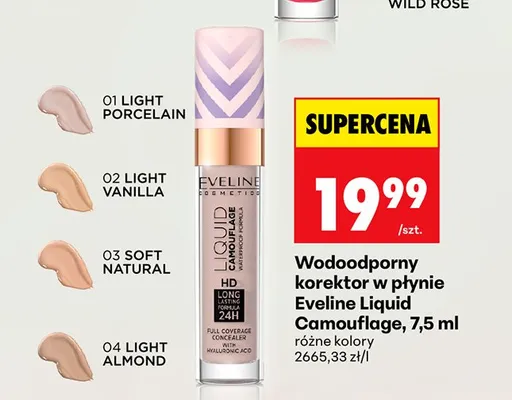 Wodoodporny korektor w płynie Eveline Liquid Camouflage promocja w Biedronka