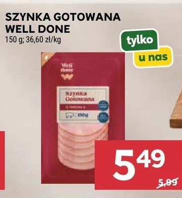 Szynka Gotowana Well Done promocja w Stokrotka