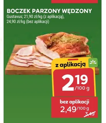 Boczek parzony wędzony Gustavus promocja w Stokrotka