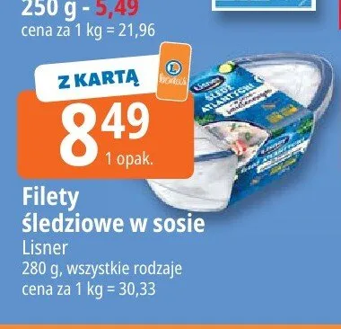 Filety śledziowe w sosie Lisner promocja w Leclerc