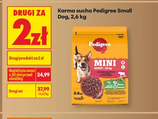Karma sucha dla psa Pedigree Small Dog promocja w Biedronka