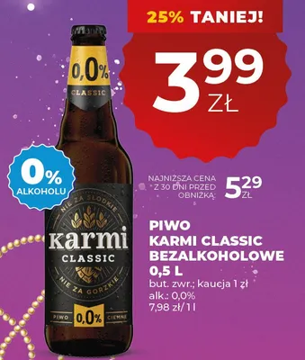 Piwo KARMI CLASSIC BEZALKOHOLOWE 0,5 L promocja w Duży Ben