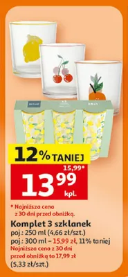 Komplet 3 szklanek poj.: 300ml promocja w Auchan