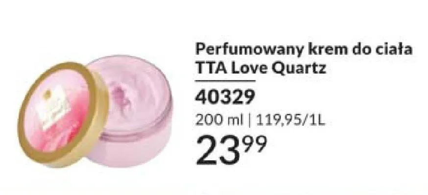 Perfumowany krem do ciała TTA Love Quartz promocja w AVON
