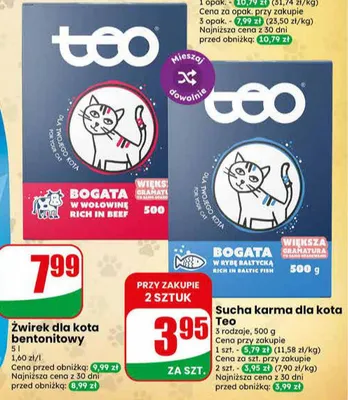 Sucha karma dla kota Teo bogata w rybę bałtycką promocja w Dino