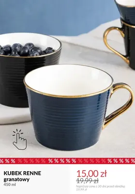 Kubek Renne granatowy 450 ml promocja w Homla