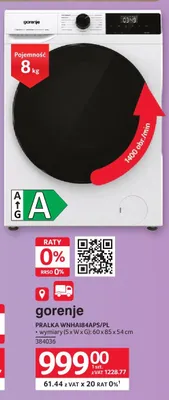 Pralka GORENJE WNHAI84APS/PL promocja w Selgros