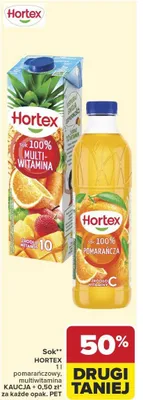 Sok Hortex 100% pomarańczowy promocja w Carrefour
