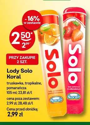 Lody Solo truskawka promocja w Żabka