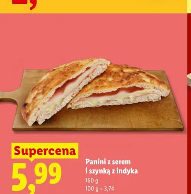 Panini z serem i szynką z indyka promocja w Lidl