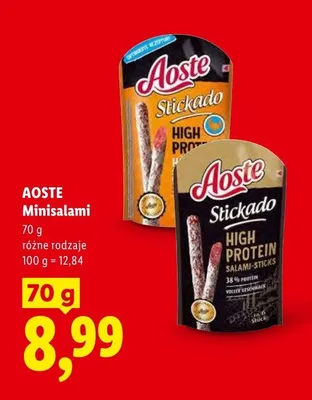 Minisalami Aoste Stickado Salami-Sticks promocja w Lidl