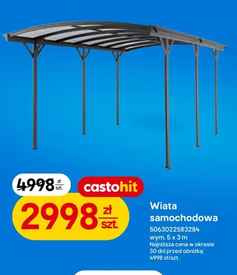 Wiata samochodowa promocja w Castorama
