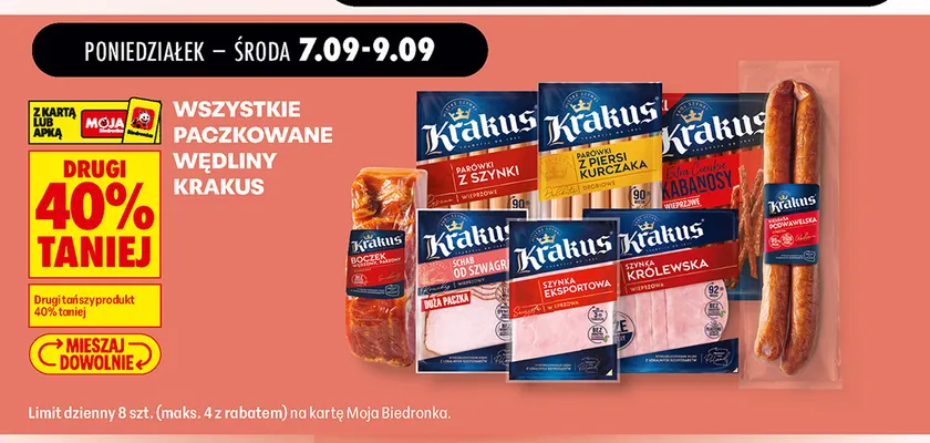Paczkowane wędliny Krakus promocja w Biedronka