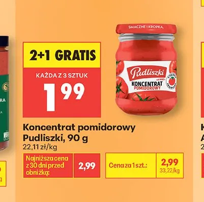 Koncentrat pomidorowy Pudliszki promocja w Biedronka