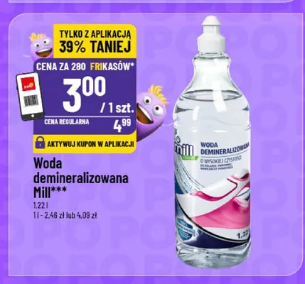 Woda demineralizowana Mill promocja w POLOmarket