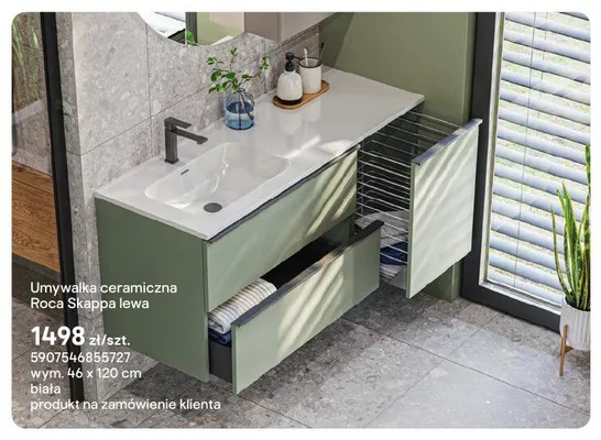 Umywalka ceramiczna Roca Skappa lewa promocja w Castorama