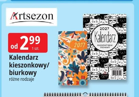 Kalendarz biurkowy Artsezon promocja w Leclerc