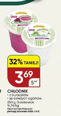 Chłodnik ze świeżych ogórków Grześkowiak promocja w Chata Polska