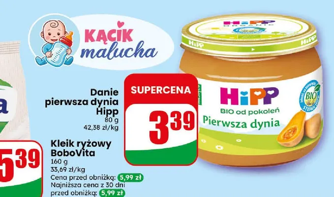 Danie pierwsza dynia HiPP promocja w Dino
