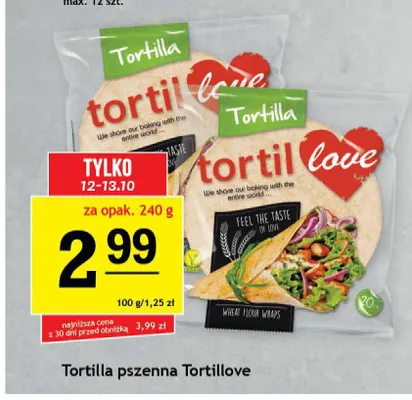 Tortilla pszenna Tortillove promocja w Gram Market