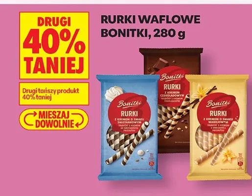 Rurki waflowe Bonitki promocja w Biedronka