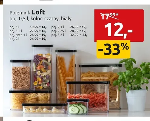 Pojemnik Loft poj. 1,5l promocja w Black Red White