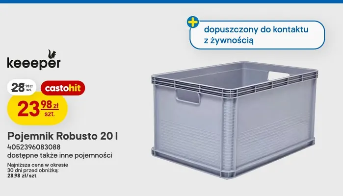 Pojemnik Robusto 20 l Keeeper promocja w Castorama