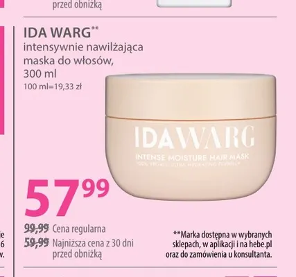 Intensywnie nawilżająca maska do włosów Ida Warg promocja w Hebe