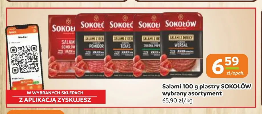 Salami plastry Sokołów promocja w Gama
