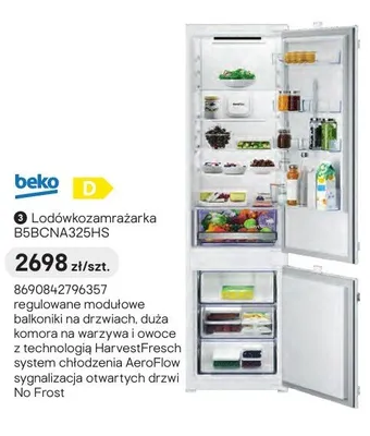 Lodówkozamrażarka beko B5BCNA325HS promocja w Castorama