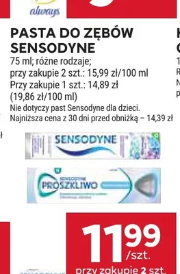 Pasta do zębów Sensodyne promocja w Stokrotka