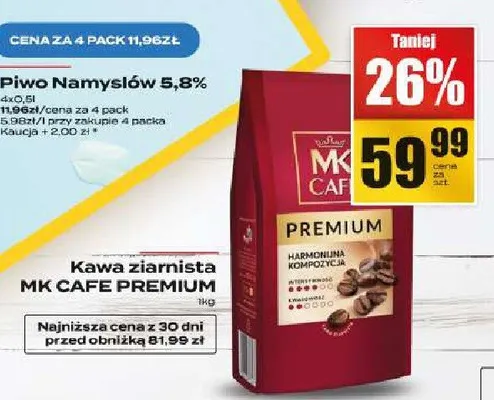 Piwo Namysłów 5,8% promocja w Supeco