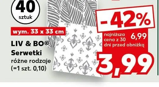 Serwetki LIV & BO 33x33cm promocja w Kaufland