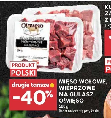 Mięso wołowe, wieprzowe na gulasz Oimieso promocja w Stokrotka