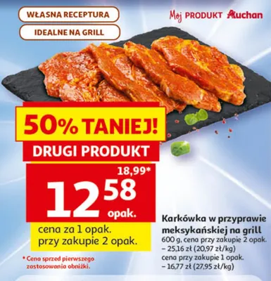 Karkówka w przyprawie meksykańskiej na grill Auchan promocja w Auchan