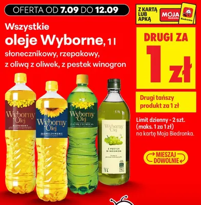 Olej słonecznikowy Wyborny promocja w Biedronka