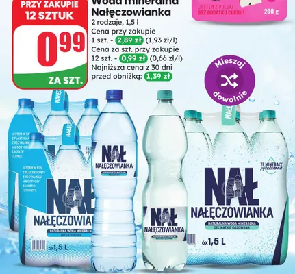Woda mineralna niegazowana Nałęczowianka promocja w Dino