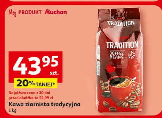 Kawa ziarnista tradycyjna promocja w Auchan