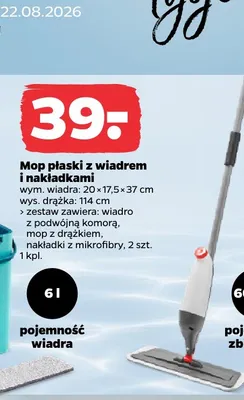 Mop płaski z wiadrem i nakładkami promocja w Netto