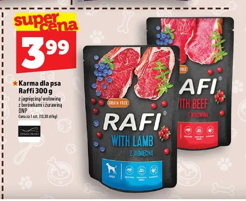 Karma dla psa Rafi z jagnięciną z borówkami i żurawiną promocja w TOPAZ