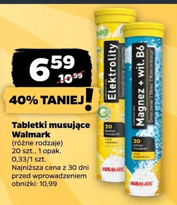 Tabletki musujące Walmark Elektrolity Magnez wit B promocja w Netto