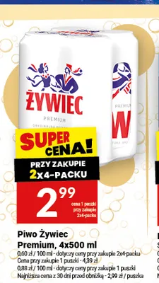 Piwo Żywiec Premium 4-pak promocja w Twój Market