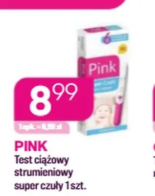 Test ciążowy strumieniowy super czuły Pink promocja w Drogerie Koliber
