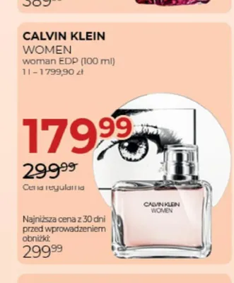 Woda perfumowana damska Calvin Klein Women promocja w Drogerie Jawa